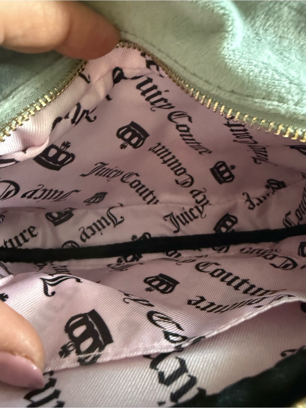 Juicy Couture soft sage green Crossbody Bag with Pink Logo and Coin Pouch - Picture 8 of 16